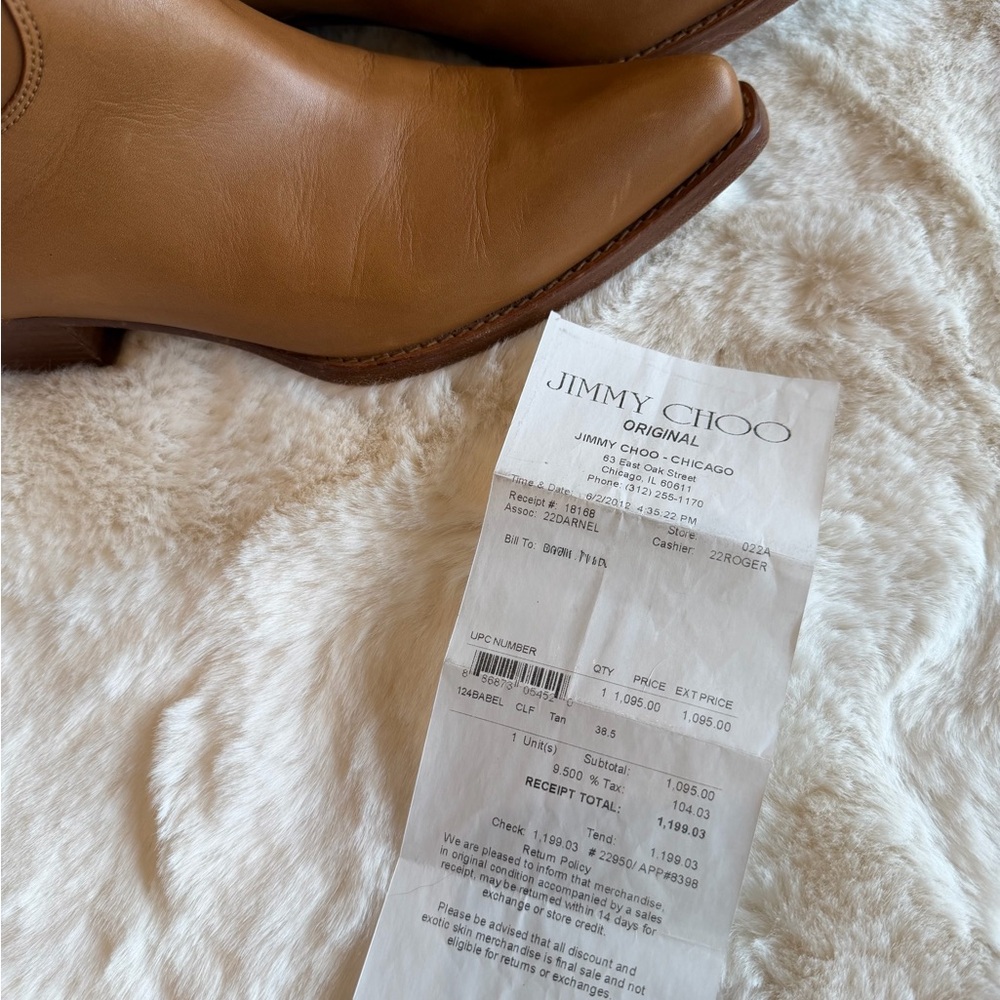 Jimmy Choo Women’s Babel Calf Boot in Tan Sz 38.5. Authentic! - Picture 7 of 7